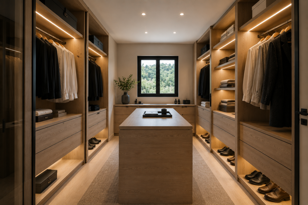 Dressing room moderne et épurée