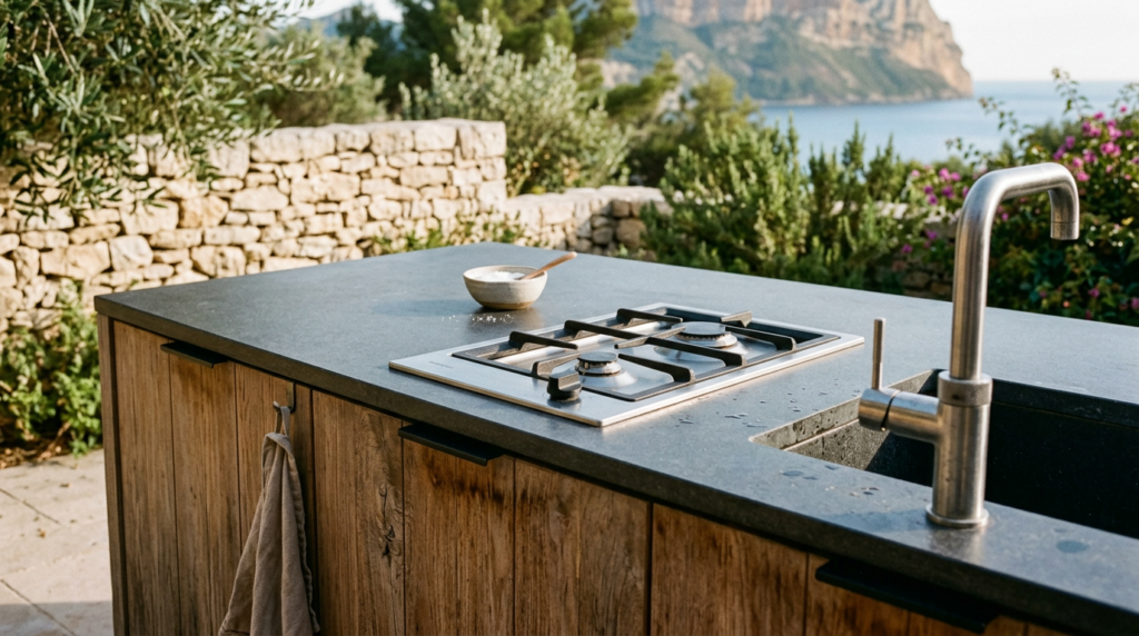 cuisine d'été extérieur villa cassis