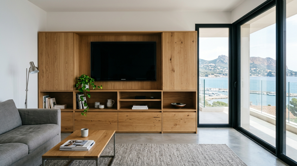 meuble tv en bois sur mesure